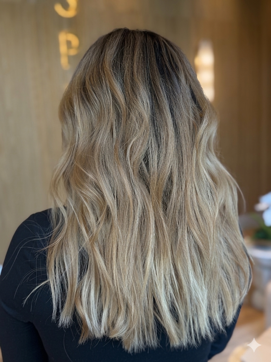 Bright blonde highlights with seamless toning — Likha Studio, Fontana CA